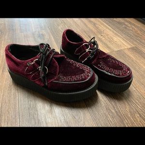 TUK velvet platform shoes / creepers !!